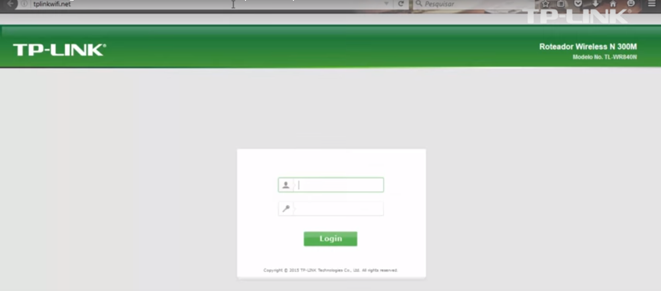 Imagem mostra um tela que solicita Usuário e Senha para entrar no painel principal do roteador